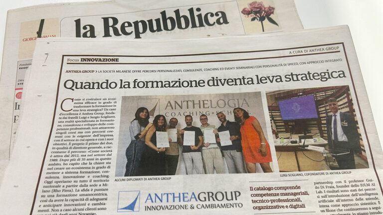 Anthea Group su la Repubblica: formazione, persone e nuovi progetti